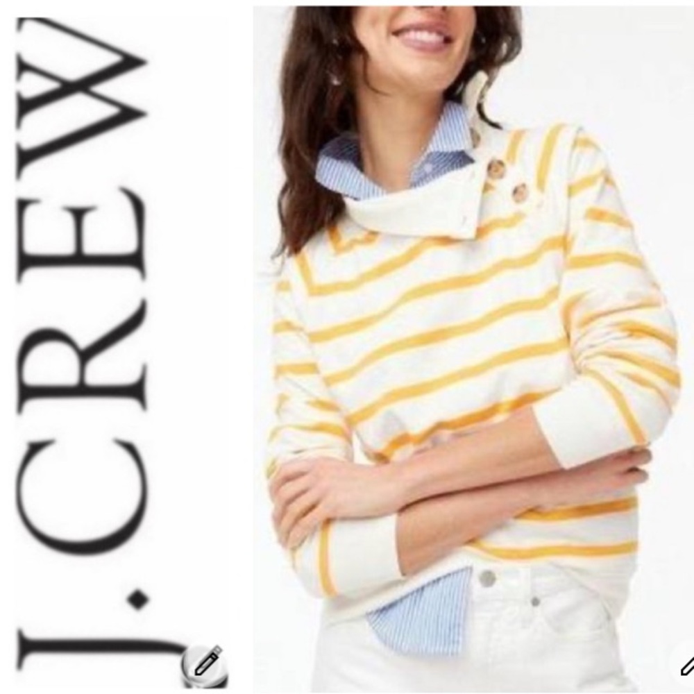 J.Crew High Neck Striped Sweatshirt EUC